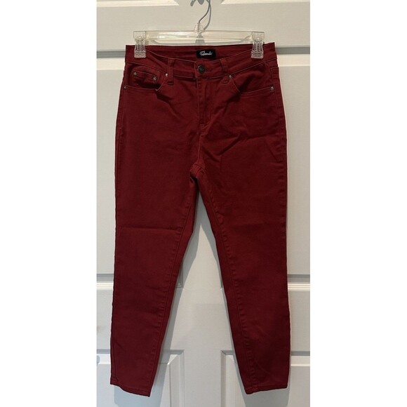 Women’s Tailormade Stretch Skinny Jeans Maroon Red - Size 6 - Picture 2 of 4